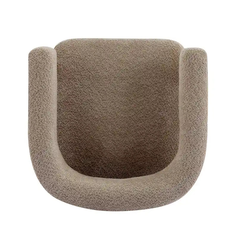 Poltrona d'accento in Bouclé, seduta singola — Verde Oliva / Bianco Sporco / Cammello Chiaro / Giallo Caramello