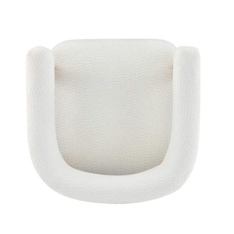 Poltrona d'accento in Bouclé, seduta singola — Verde Oliva / Bianco Sporco / Cammello Chiaro / Giallo Caramello
