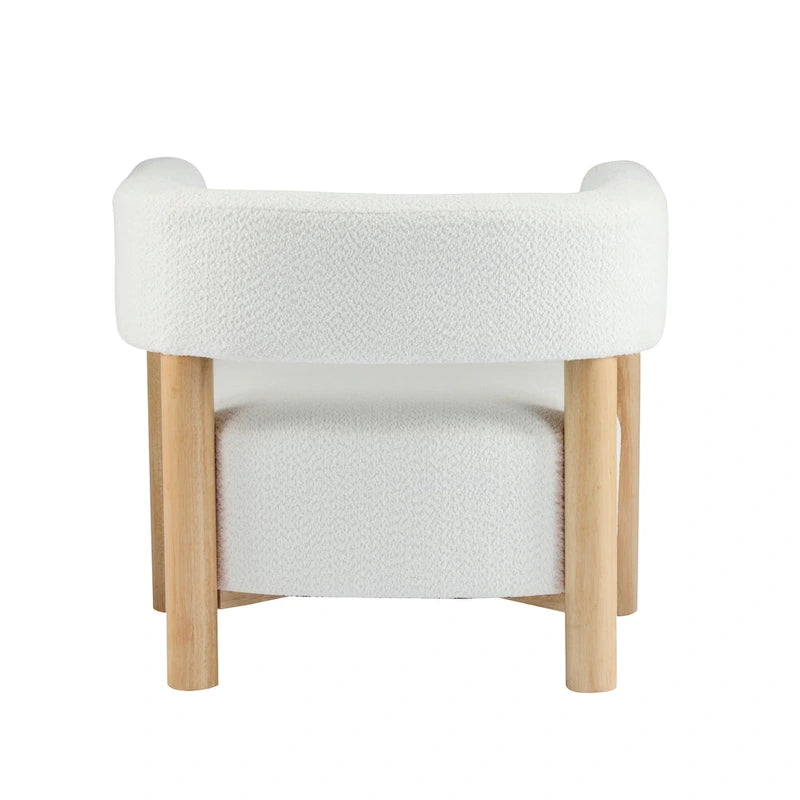 Poltrona d'accento in Bouclé, seduta singola — Verde Oliva / Bianco Sporco / Cammello Chiaro / Giallo Caramello