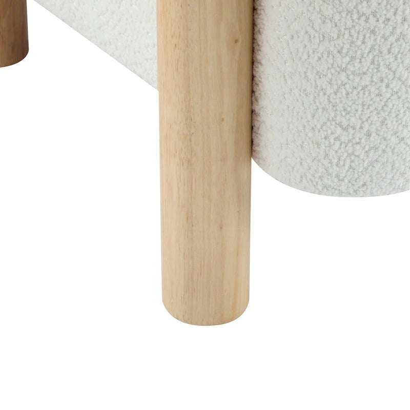 Poltrona d'accento in Bouclé, seduta singola — Verde Oliva / Bianco Sporco / Cammello Chiaro / Giallo Caramello