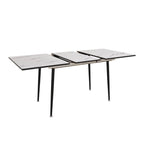 Tavolo da pranzo rotondo bianco vintage industriale, 4 persone