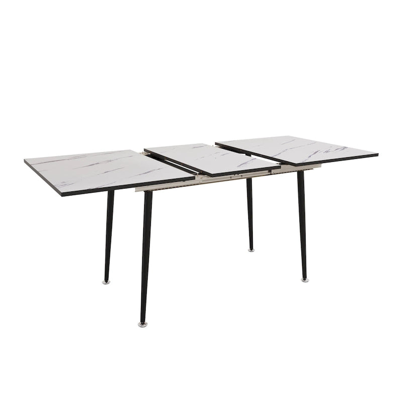 Tavolo da pranzo rotondo bianco vintage industriale, 4 persone