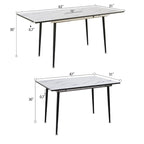 Tavolo da pranzo rotondo bianco vintage industriale, 4 persone