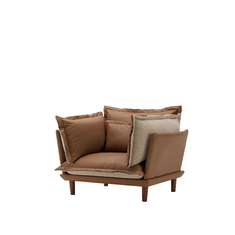 Poltrona singola oversize in ciniglia arancione
