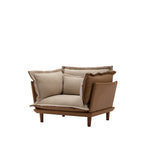 Poltrona singola oversize in ciniglia arancione
