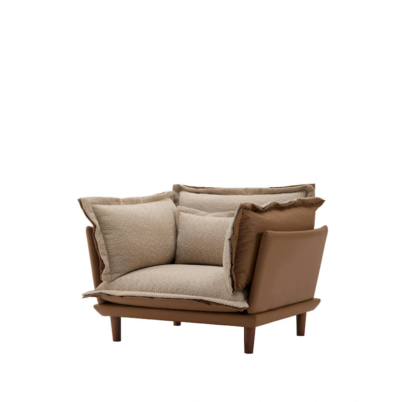 Poltrona singola oversize in ciniglia arancione