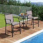Set di 2 sgabelli da bancone rossi/blu/caffè con poggiapiedi e braccioli, struttura in metallo