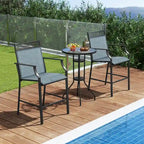 Set di 2 sgabelli da bancone rossi/blu/caffè con poggiapiedi e braccioli, struttura in metallo