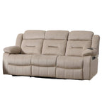 Divano reclinabile manuale a 3 posti in velluto beige