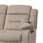 Divano reclinabile manuale a 3 posti in velluto beige