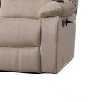 Divano reclinabile manuale a 3 posti in velluto beige