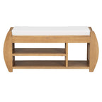 Panca portascarpe con cuscino, lato curvo, 1 posto — Nero / Blu Navy / Naturale / Espresso / Bianco