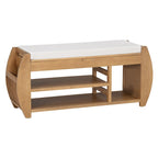Panca portascarpe con cuscino, lato curvo, 1 posto — Nero / Blu Navy / Naturale / Espresso / Bianco