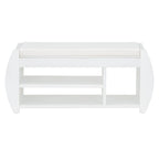 Panca portascarpe con cuscino, lato curvo, 1 posto — Nero / Blu Navy / Naturale / Espresso / Bianco