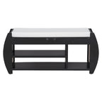 Panca portascarpe con cuscino, lato curvo, 1 posto — Nero / Blu Navy / Naturale / Espresso / Bianco