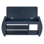 Panca portascarpe con cuscino, lato curvo, 1 posto — Nero / Blu Navy / Naturale / Espresso / Bianco
