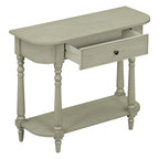 Consolle Vintage Stretta Grigia/Bianca/Blu Scuro con Cassetto e Ripiano