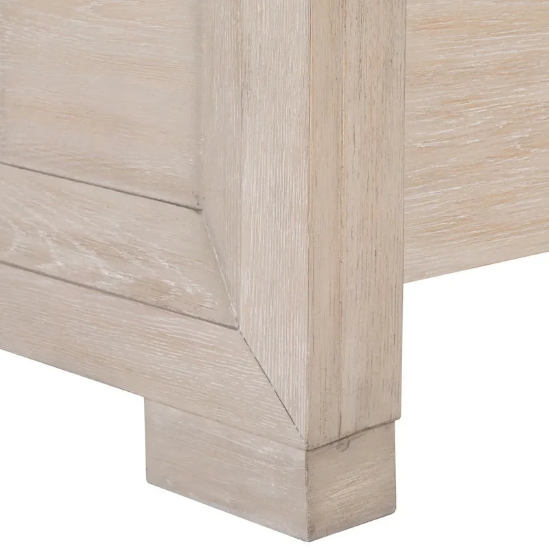 Letto con pannelli in legno – Nero invecchiato / Marrone fulvo, classico moderno, Queen e King