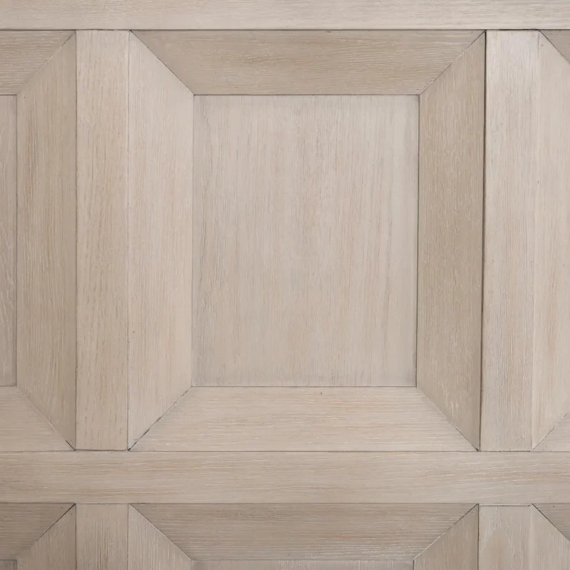Letto con pannelli in legno – Nero invecchiato / Marrone fulvo, classico moderno, Queen e King