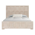 Letto con pannelli in legno – Nero invecchiato / Marrone fulvo, classico moderno, Queen e King