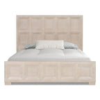 Letto con pannelli in legno – Nero invecchiato / Marrone fulvo, classico moderno, Queen e King