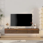 Mobile TV sospeso in legno con luci a LED, 3 ante/vani