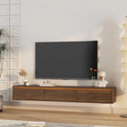 Mobile TV sospeso in legno con luci a LED, 3 ante/vani