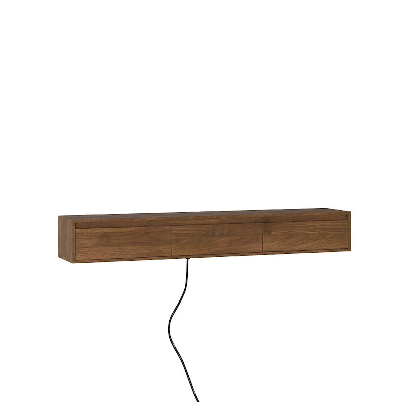 Mobile TV sospeso in legno con luci a LED, 3 ante/vani