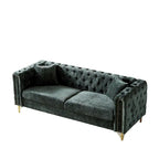 Divano Chesterfield a 3 posti in velluto verde