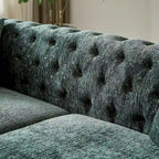 Divano Chesterfield a 3 posti in velluto verde