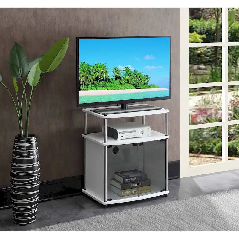 Mobile TV con Armadietto in Vetro Nero, 26 pollici — Nero / Bianco / Ciliegio / Grigio invecchiato / Effetto betulla