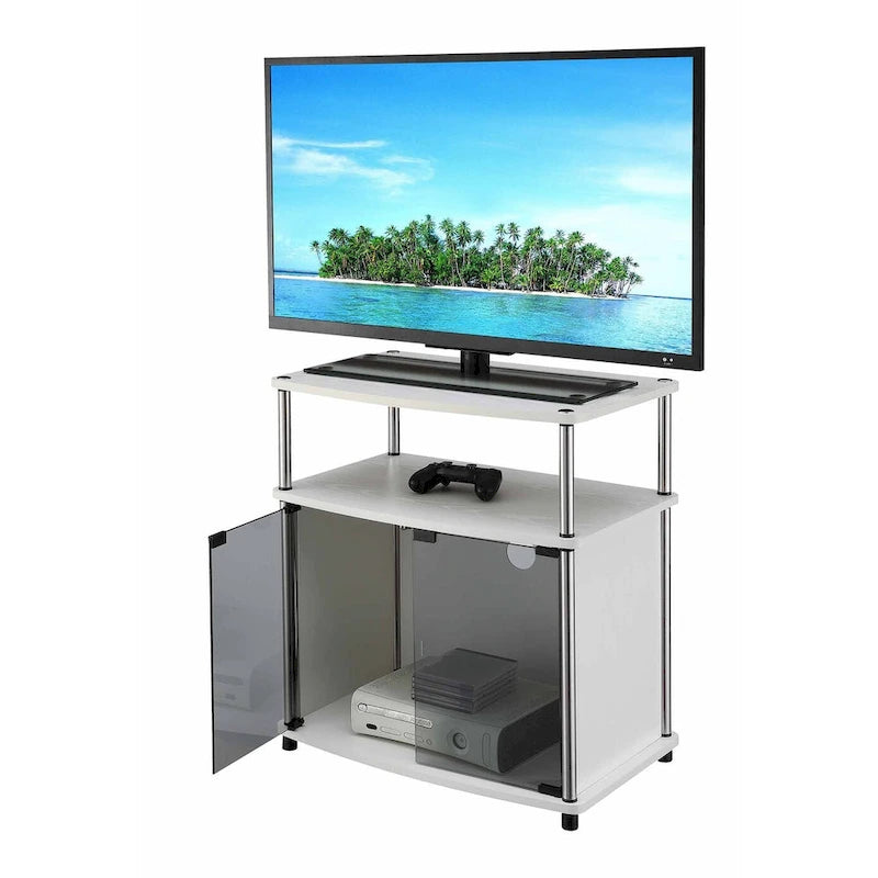 Mobile TV con Armadietto in Vetro Nero, 26 pollici — Nero / Bianco / Ciliegio / Grigio invecchiato / Effetto betulla