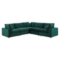 Divano componibile in velluto a 5 posti – Verde / Blu scuro / Bianco / Grigio chiaro / Rosa antico / Grigio / Cognac