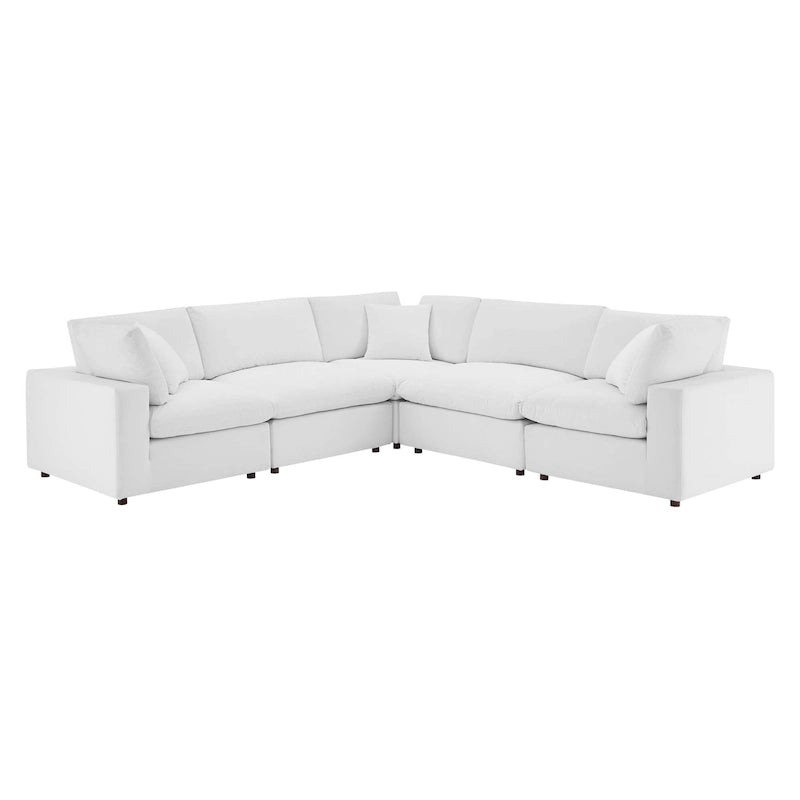 Divano componibile in velluto a 5 posti – Verde / Blu scuro / Bianco / Grigio chiaro / Rosa antico / Grigio / Cognac