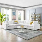 Divano componibile in velluto a 5 posti – Verde / Blu scuro / Bianco / Grigio chiaro / Rosa antico / Grigio / Cognac