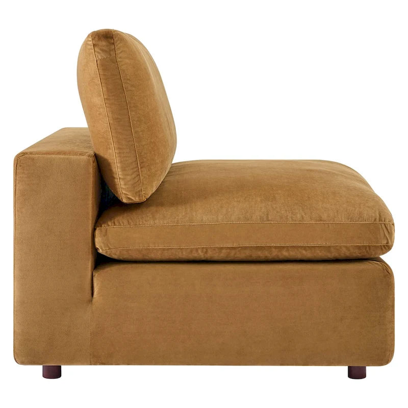 Divano componibile in velluto a 5 posti – Verde / Blu scuro / Bianco / Grigio chiaro / Rosa antico / Grigio / Cognac