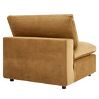Divano componibile in velluto a 5 posti – Verde / Blu scuro / Bianco / Grigio chiaro / Rosa antico / Grigio / Cognac