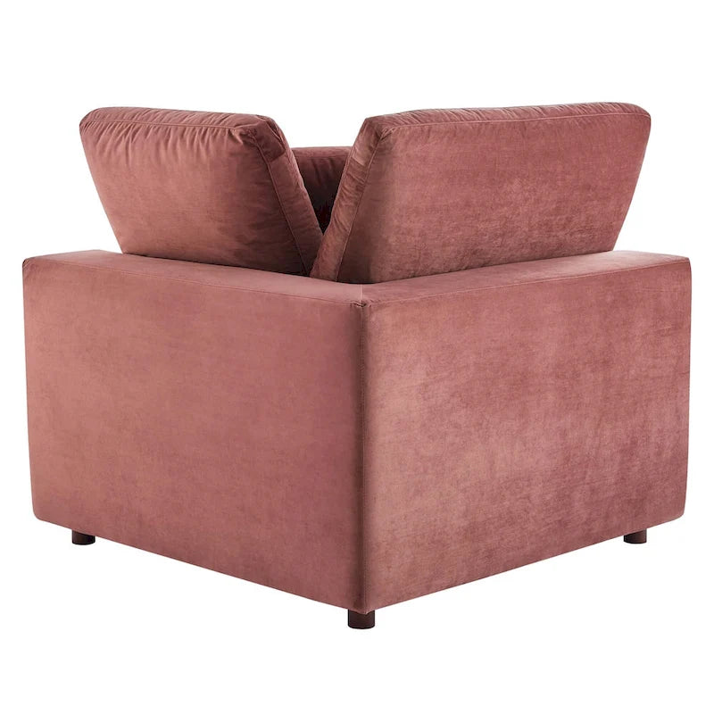 Divano componibile in velluto a 5 posti – Verde / Blu scuro / Bianco / Grigio chiaro / Rosa antico / Grigio / Cognac