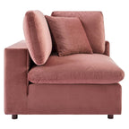 Divano componibile in velluto a 5 posti – Verde / Blu scuro / Bianco / Grigio chiaro / Rosa antico / Grigio / Cognac