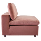 Divano componibile in velluto a 5 posti – Verde / Blu scuro / Bianco / Grigio chiaro / Rosa antico / Grigio / Cognac