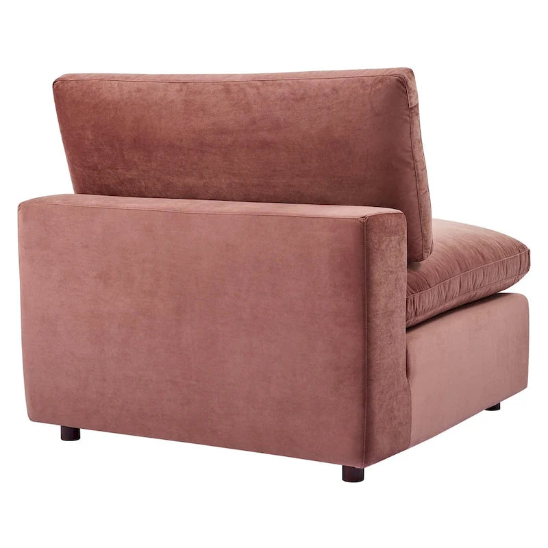 Divano componibile in velluto a 5 posti – Verde / Blu scuro / Bianco / Grigio chiaro / Rosa antico / Grigio / Cognac