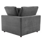 Divano componibile in velluto a 5 posti – Verde / Blu scuro / Bianco / Grigio chiaro / Rosa antico / Grigio / Cognac