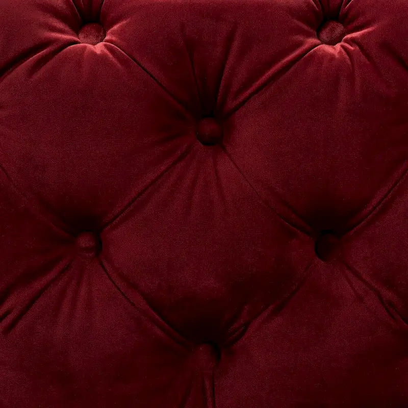 Pouf capitonné in velluto, seduta singola – Bordeaux / Rosa / Beige / Blu / Grigio