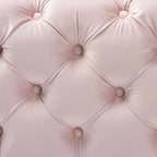 Pouf capitonné in velluto, seduta singola – Bordeaux / Rosa / Beige / Blu / Grigio