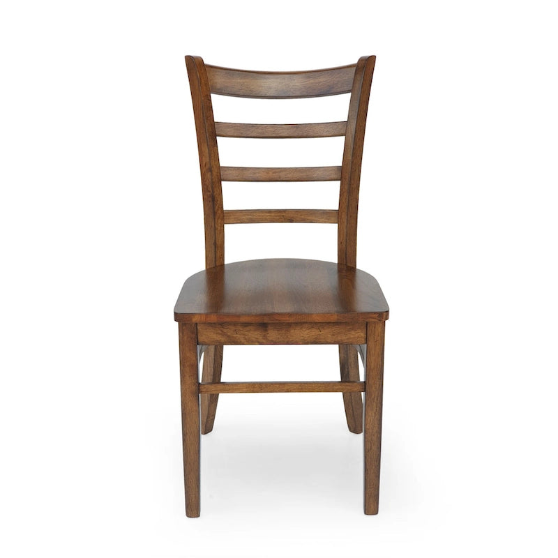 Sedia da pranzo Antique Brown / Matte Black Rubberwood Ladder Back, set da 6