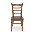 Sedia da pranzo Antique Brown / Matte Black Rubberwood Ladder Back, set da 6