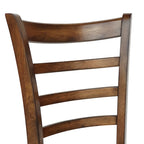 Sedia da pranzo Antique Brown / Matte Black Rubberwood Ladder Back, set da 6