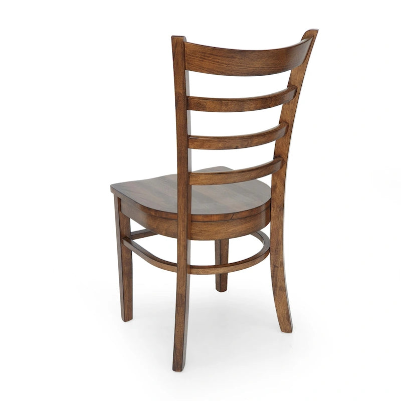 Sedia da pranzo Antique Brown / Matte Black Rubberwood Ladder Back, set da 6