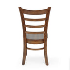 Sedia da pranzo Antique Brown / Matte Black Rubberwood Ladder Back, set da 6