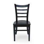 Sedia da pranzo Antique Brown / Matte Black Rubberwood Ladder Back, set da 6